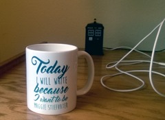 "Today I will write because I want to be Maggie Stiefvater." Why yes, that is a TARDIS USB hub in the background.