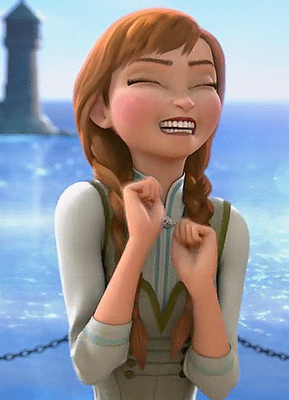 Anna from Disney's frozen being super excited