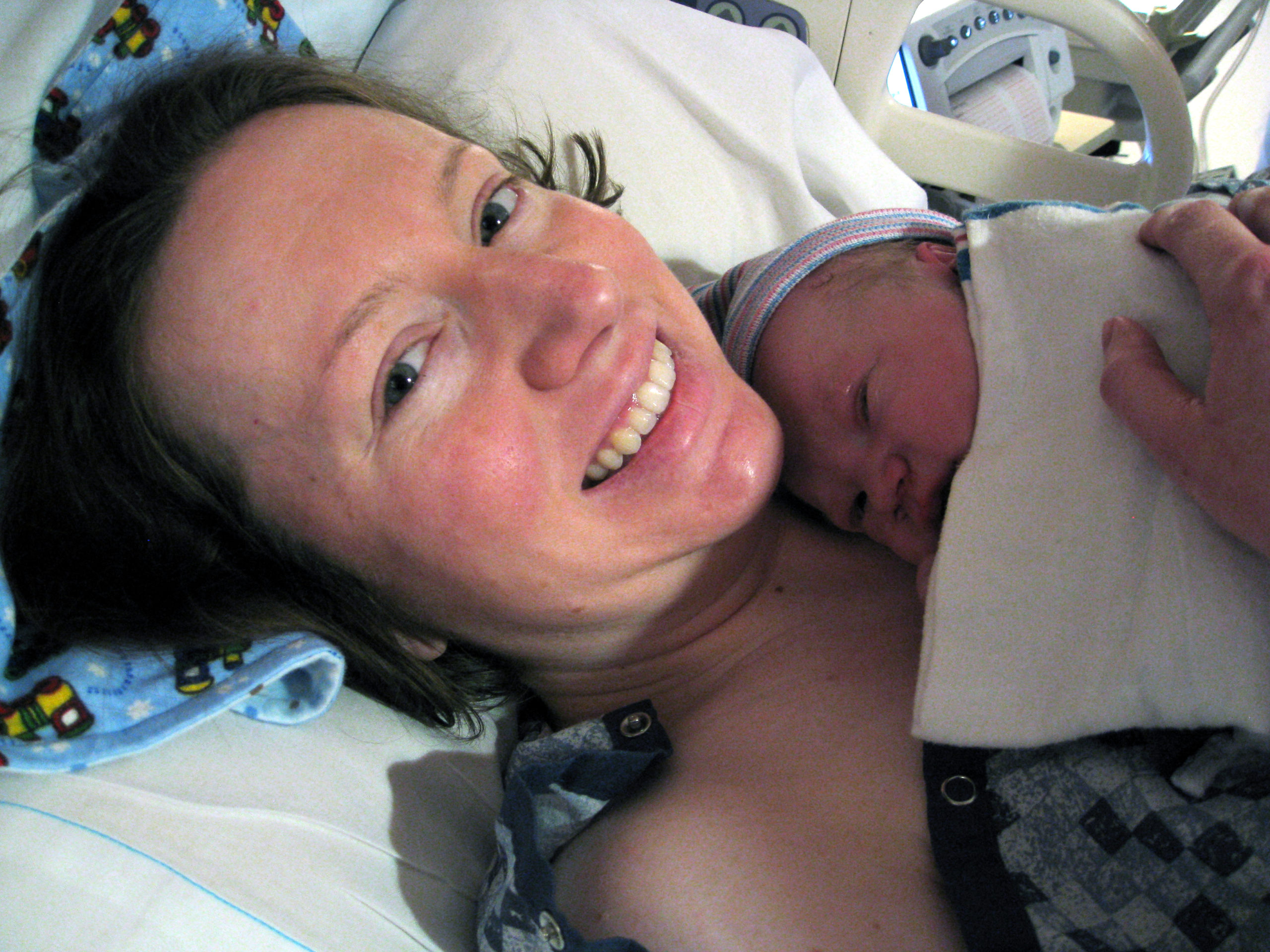 a picture of me and my newborn son